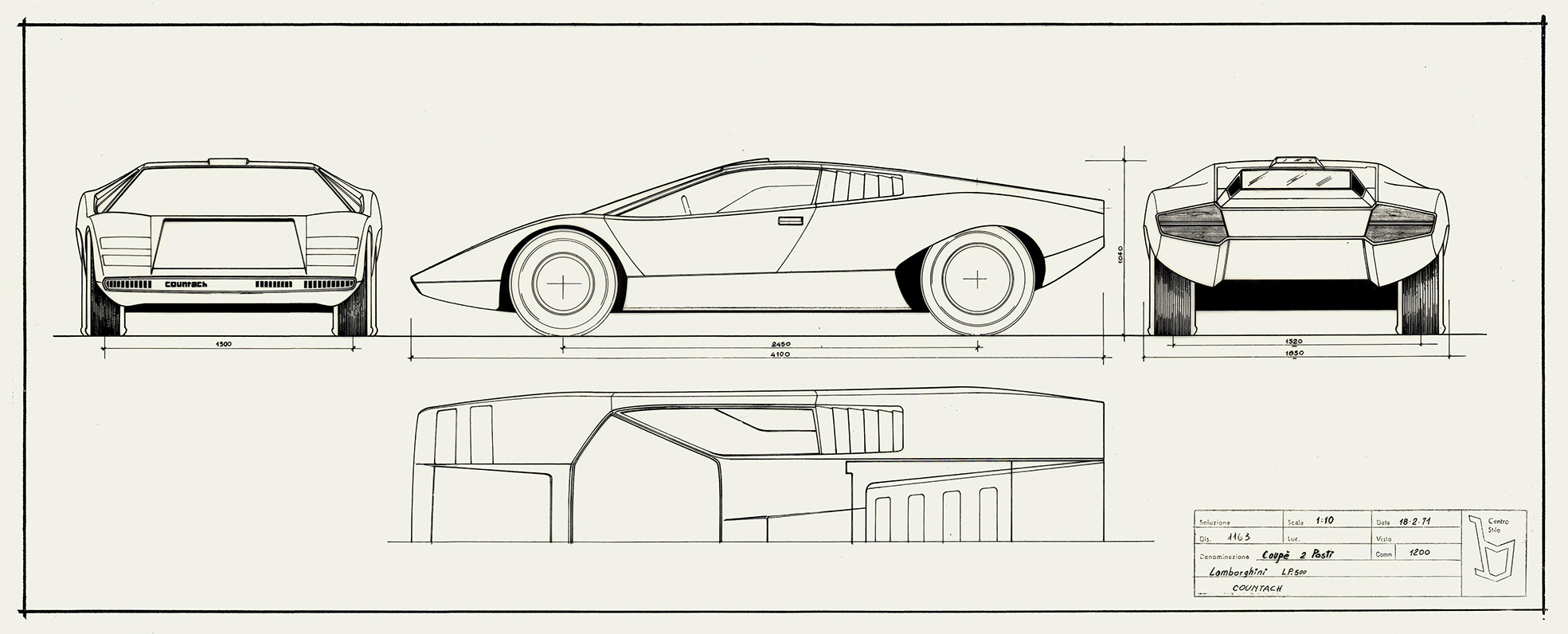 1972 Lamborghini Countach Blueprint - Image 2