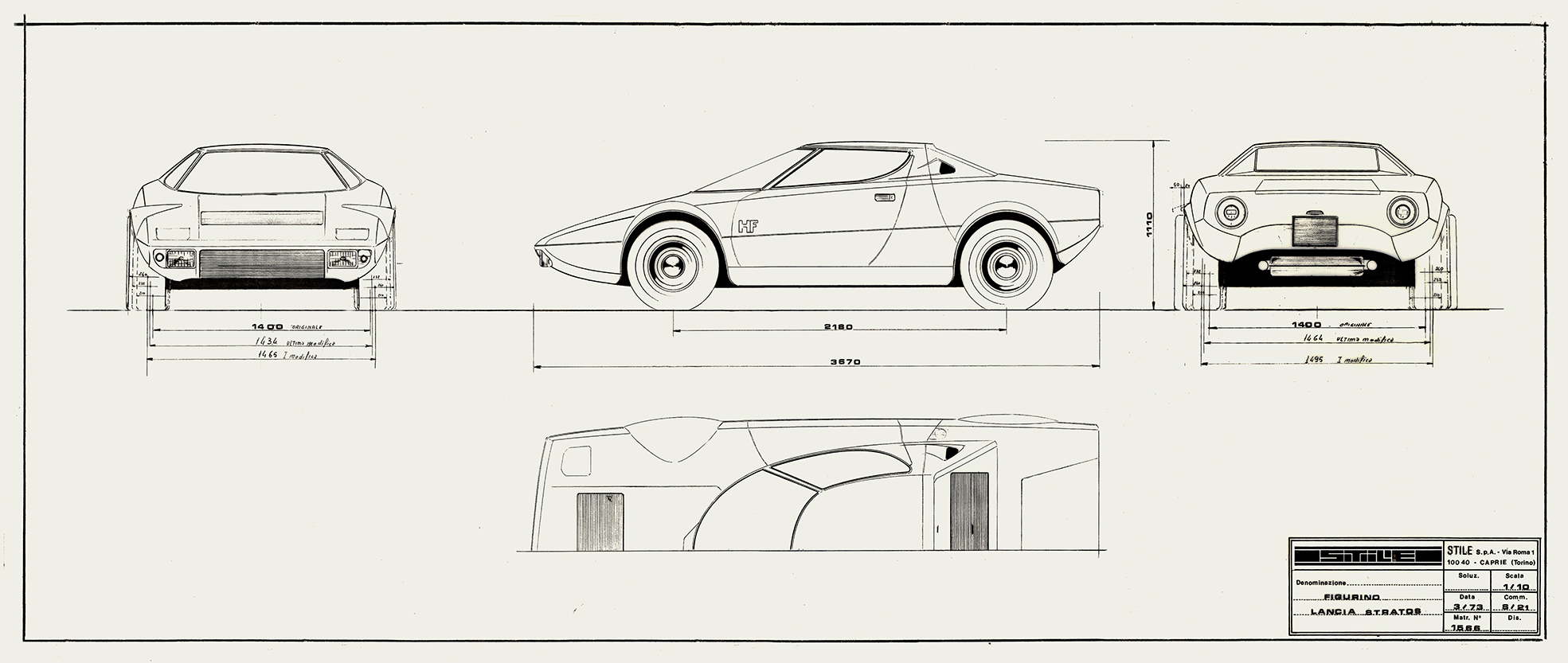 1973 Lancia Stratos Blueprint